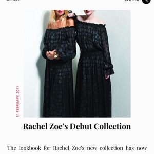 Rachel Zoe Black/Gold off-shoulder L/S Dress